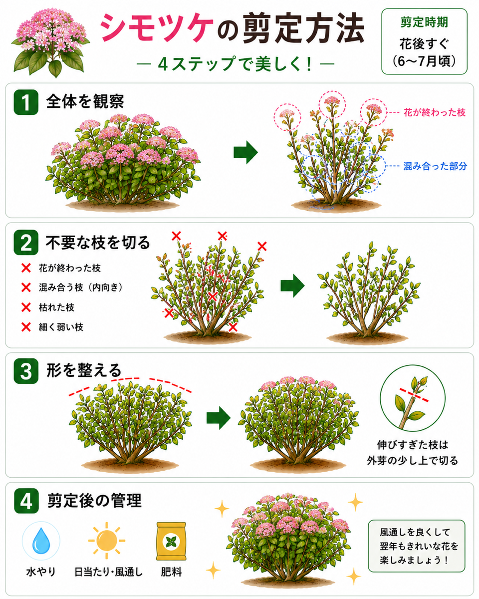 【図解あり】シモツケの剪定方法