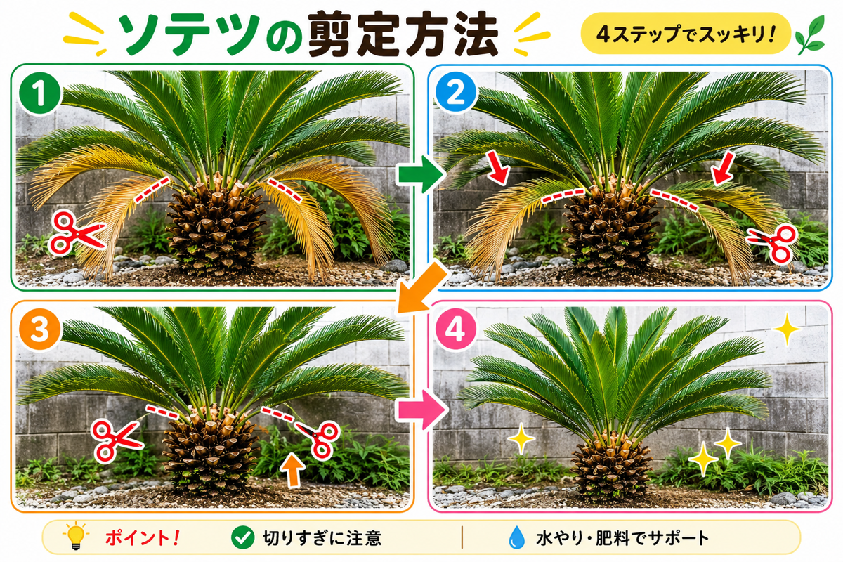 【図解あり】ソテツの剪定方法
