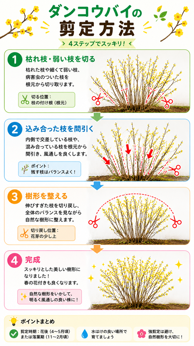 【図解あり】ダンコウバイの剪定方法 【図解あり】ダンコウバイの剪定方法