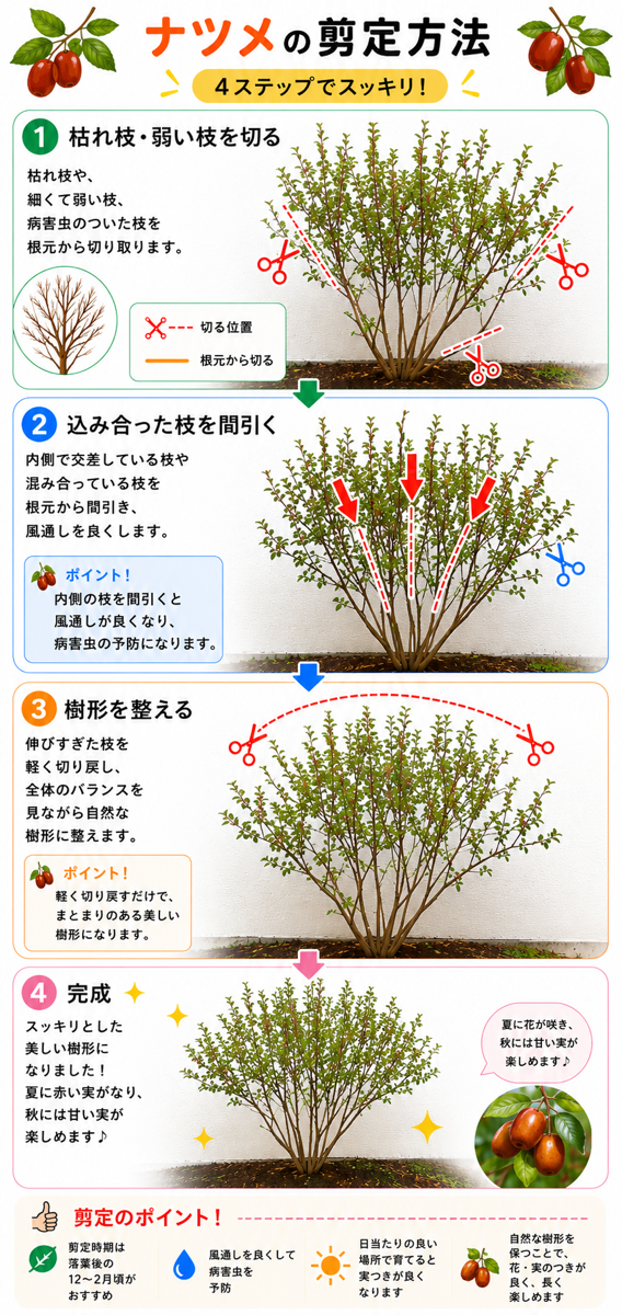 【図解あり】ナツメの剪定方法 【図解あり】ナツメの剪定方法
