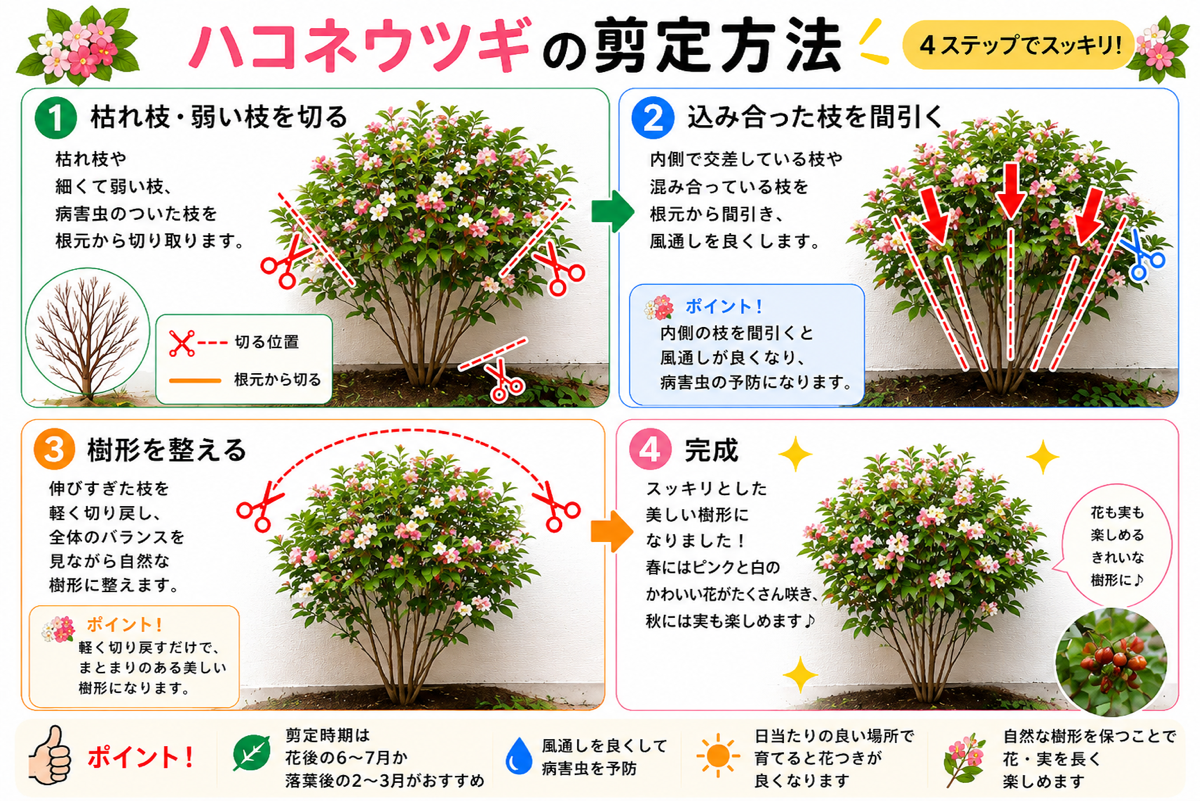 【図解あり】ハコネウツギの剪定方法