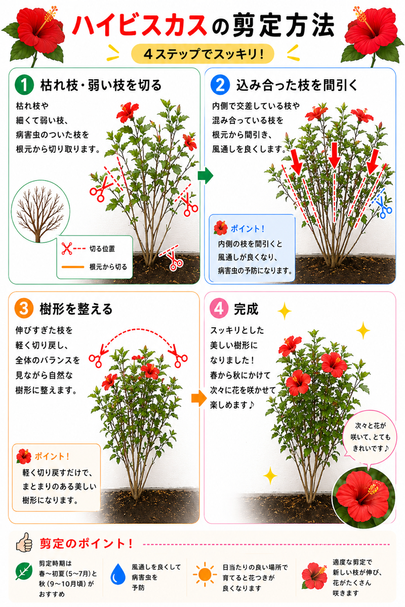 【図解あり】ハイビスカスの剪定方法