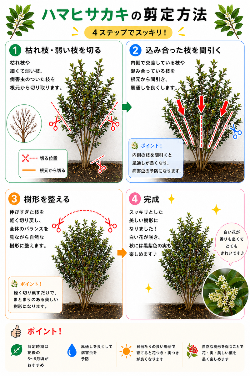 【図解あり】ハマヒサカキの剪定方法