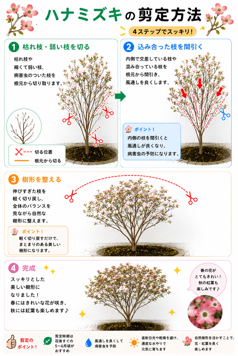 【図解あり】ハナミズキの剪定方法