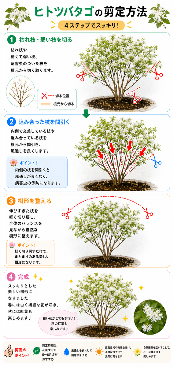 【図解あり】ヒトツバタゴ(ナンジャモンジャ)の剪定方法 【図解あり】ヒトツバタゴ(ナンジャモンジャ)の剪定方法