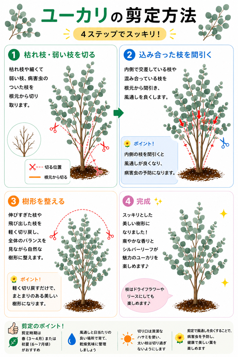 【図解あり】ユーカリの剪定方法 【図解あり】ユーカリの剪定方法