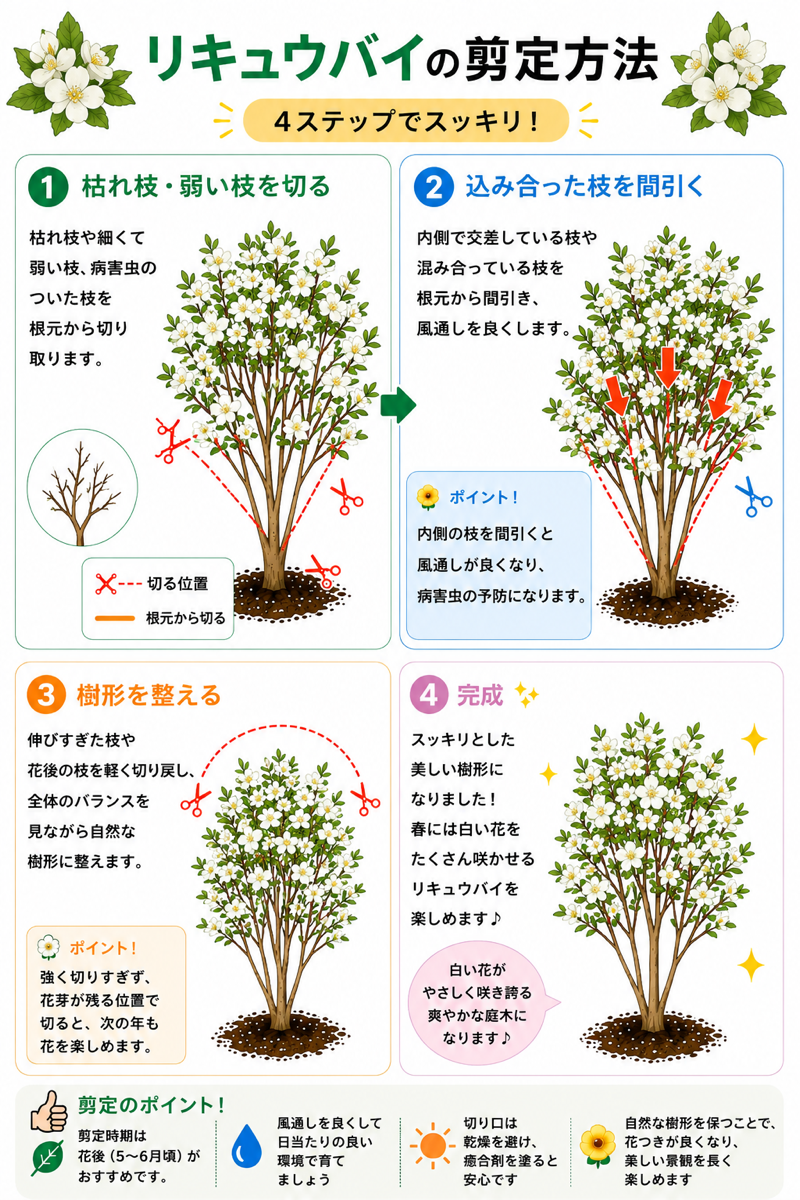 【図解あり】リキュウバイの剪定方法