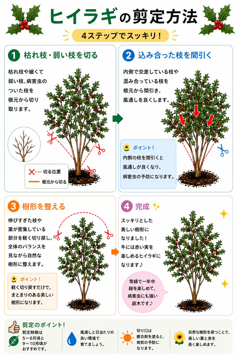 【図解あり】ヒイラギの剪定方法