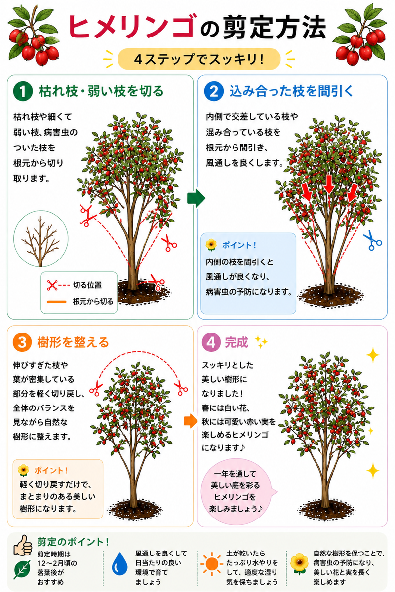 【図解あり】ヒメリンゴの剪定方法