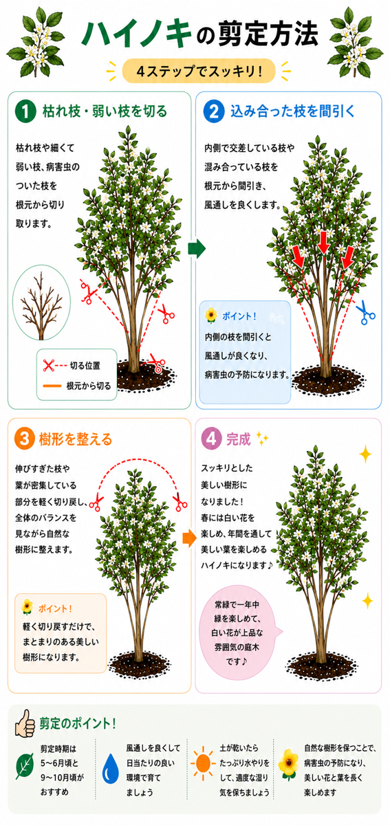 【図解あり】ハイノキ剪定方法